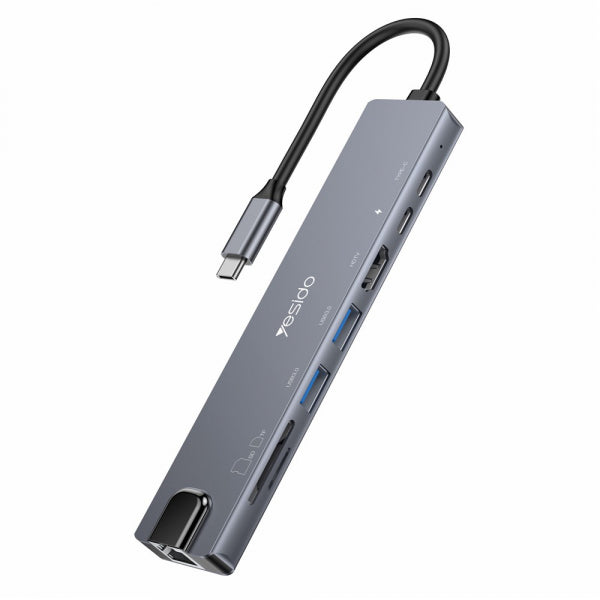 Yesido USB-C Hub HB27, 8in1, Grey