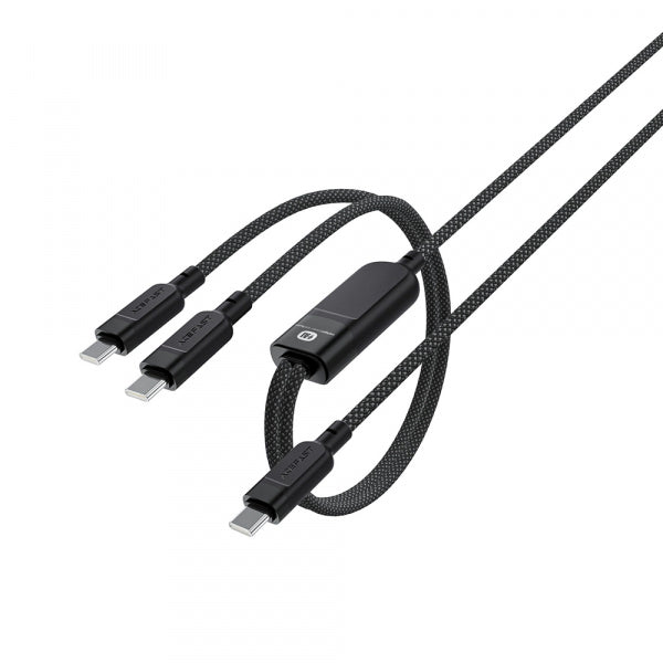 Acefast USB-C to 2 x USB-C Cable C5-11, 100W, 5A, 1.2m, Black