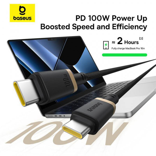 Baseus USB-C to USB-C Cable Dura Series, 100W, 5A, 2m, Gold P10377803U01-02