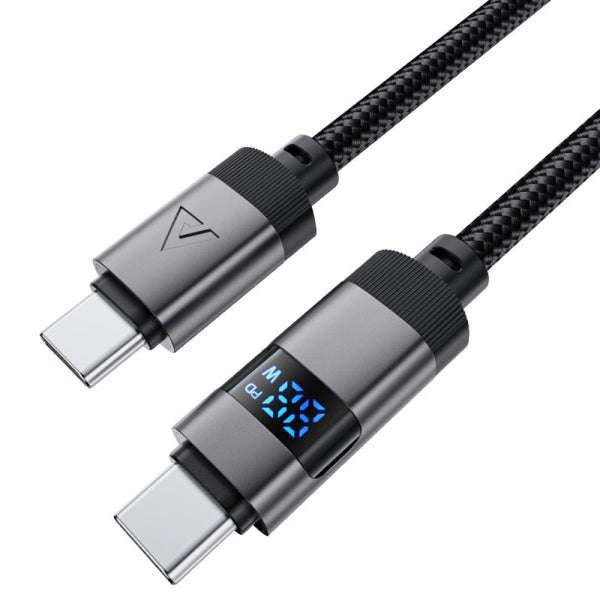 Acefast USB-C to USB-C Cable C15-03 Display, 60W, 3A, 1.2m, Black