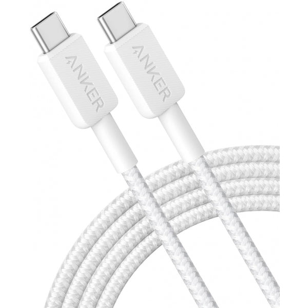 Anker USB-C to USB-C Cable 322, 60W, 3A, 0.9m, White A81F5G21