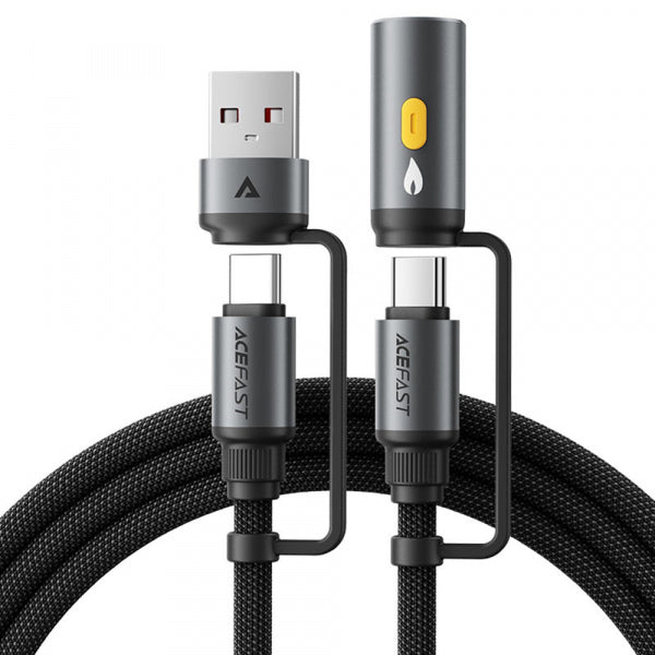 Acefast USB-C / USB-A to USB-C / Lighter Cable J6, 60W, 3A, 1.2m, Black