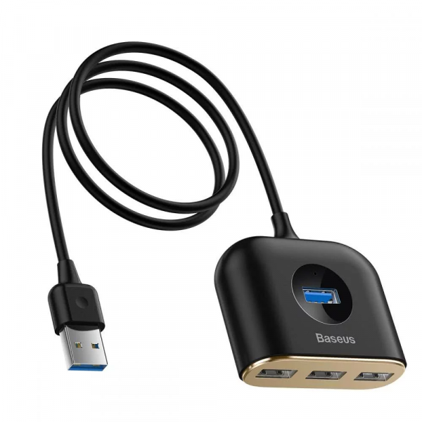 Baseus USB Hub Square, 1 x USB-A 3.0 - 3 x USB-A, Black CAHUB-AY01