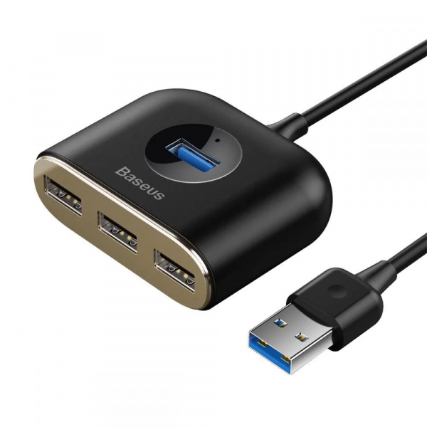 Baseus USB Hub Square, 1 x USB-A 3.0 - 3 x USB-A, Black CAHUB-AY01