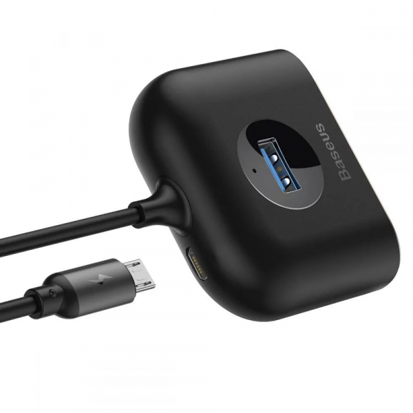 Baseus USB Hub Square, 1 x USB-A 3.0 - 3 x USB-A, Black CAHUB-AY01