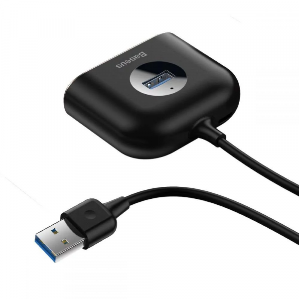 Baseus USB Hub Square, 1 x USB-A 3.0 - 3 x USB-A, Black CAHUB-AY01