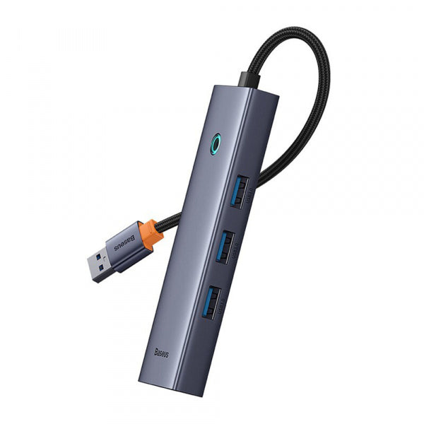 Baseus USB Hub UltraJoy, 3 x USB-A 3.0 - 1 x RJ45, Grey B0005280A813-01