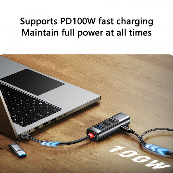 Yesido USB / USB-C Hub HB20, 5in1, Grey