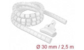 Delock Spiralschlauch mit Einziehwerkzeug 2,5 m x 30 mm weiß