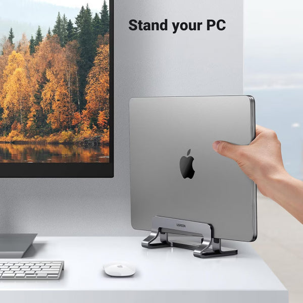Ugreen Vertical Stand LP258 (29277), for Laptop with thickness 12mm - 26mm, Silver