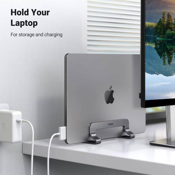 Ugreen Vertical Stand LP258 (29277), for Laptop with thickness 12mm - 26mm, Silver
