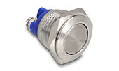 Delock Drucktaster zum Einbau 16 mm 2 x Schraubklemme Taster flach