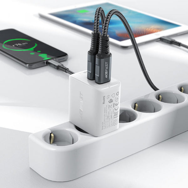 Acefast Wall Charger A33, 18W, 3A, 2 x USB-A, Black