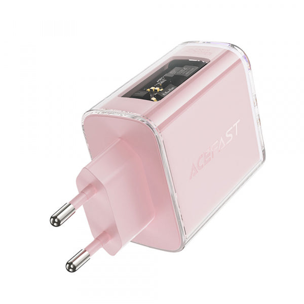 Acefast Wall Charger A45 Exploration, 65W, 3.25A, 1 x USB-A - 2 x USB-C, Pink