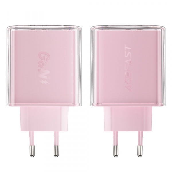 Acefast Wall Charger A45 Exploration, 65W, 3.25A, 1 x USB-A - 2 x USB-C, Pink