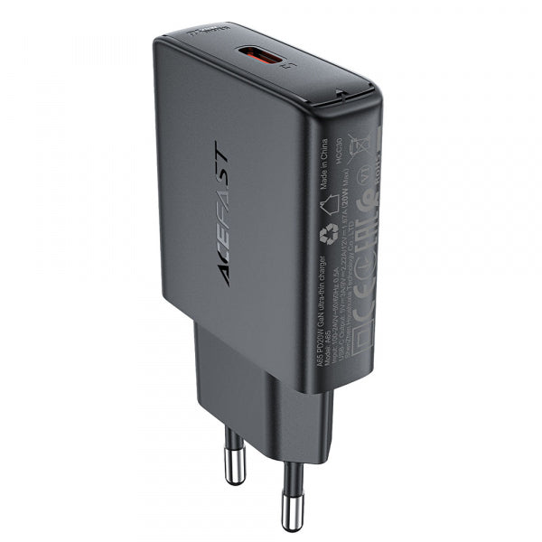 Acefast Wall Charger A65, 20W, 3A, 1 x USB-C, Black