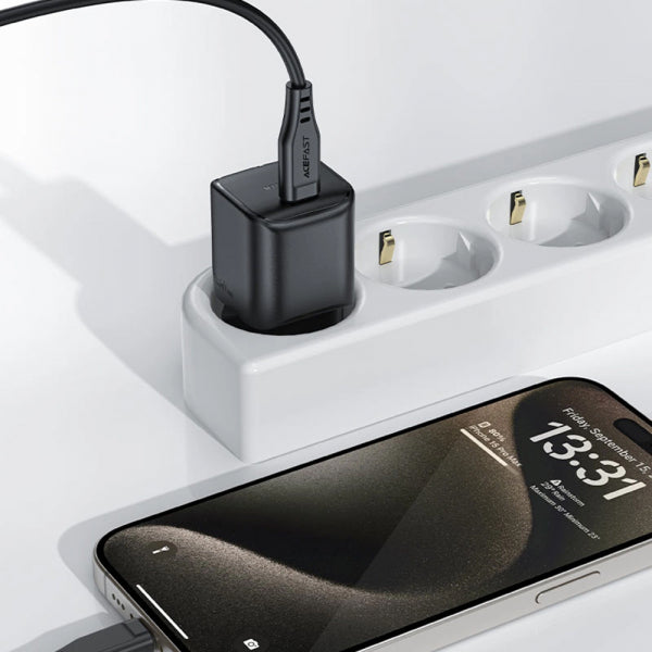 Acefast Wall Charger A73 Mini, 20W, 3A, 1 x USB-C, Black