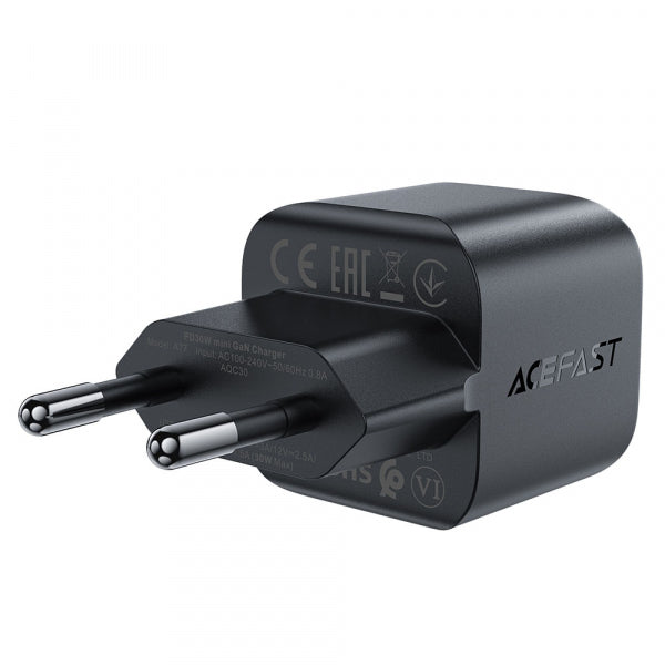 Acefast Wall Charger A77, 30W, 3A, 1 x USB-C, Black