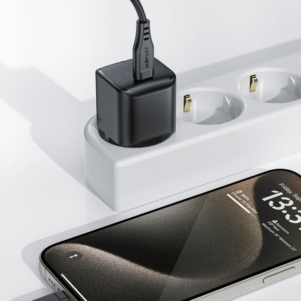 Acefast Wall Charger A77, 30W, 3A, 1 x USB-C, Black