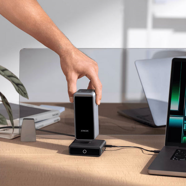 Anker Desktop Charger for PowerBank Prime, 100W, 5A, 1 x Pogo Pin - 1 x USB-C - 2 x USB-A, Black A1902311