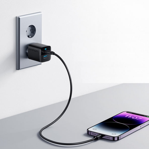 Anker Wall Charger 323, 33W, 3A, 1 x USB-A - 1 x USB-C, Black A2331G11