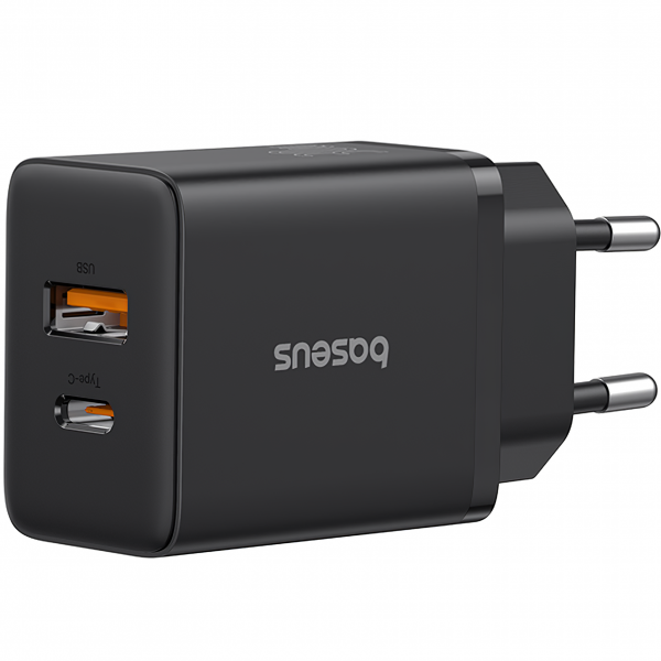 Baseus Wall Charger Cube, 20W, 3A, 1 x USB-A - 1 x USB-C, Black P10111403113-00