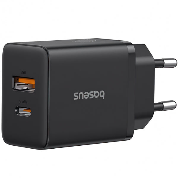 Baseus Wall Charger Cube, 30W, 2.4A, 1 x USB-A - 1 x USB-C, Black P10111404113-00
