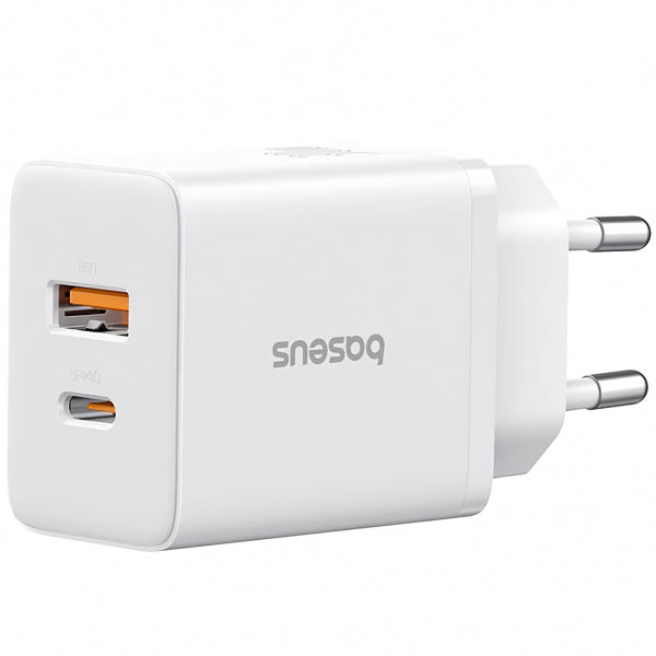 Baseus Wall Charger Cube, 30W, 2.4A, 1 x USB-A - 1 x USB-C, White P10111404213-00