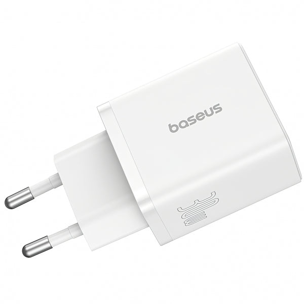 Baseus Wall Charger Cube, 30W, 2.4A, 1 x USB-A - 1 x USB-C, White P10111404213-00