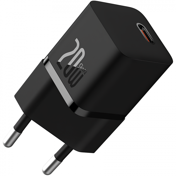 Baseus Wall Charger GaN5, 20W, 3A, 1 x USB-C, with USB-C Cable, Black P10110900113-00