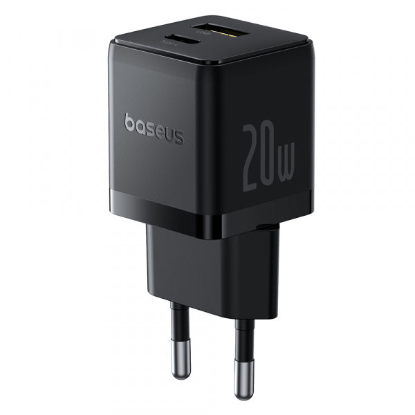 Baseus Wall Charger Palm, 20W, 3A, 1 x USB-A - 1 x USB-C, Black P10111608113-00