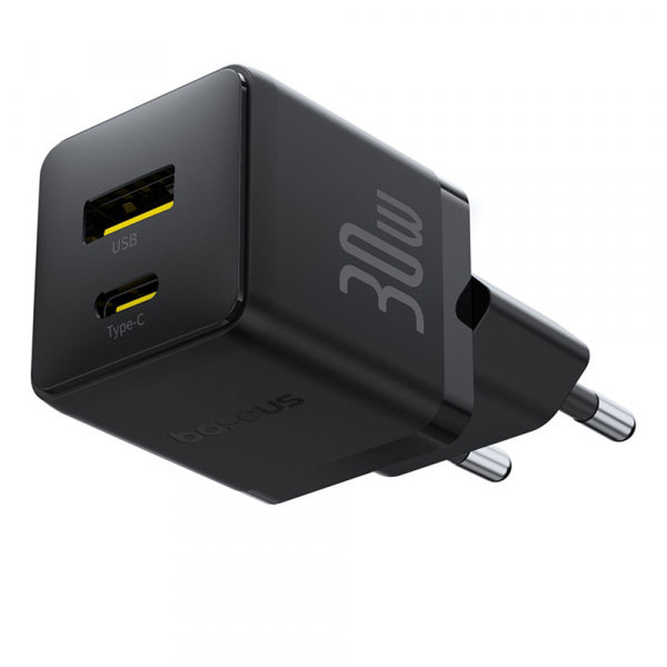 Baseus Wall Charger Palm, 30W, 3A, 1 x USB-A - 1 x USB-C, Black P1011160A113-00