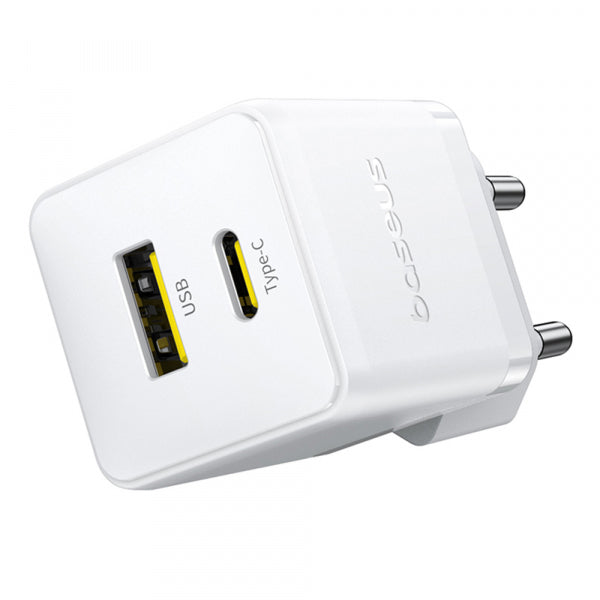 Baseus Wall Charger Palm, 30W, 3A, 1 x USB-A - 1 x USB-C, White P1011160A213-00