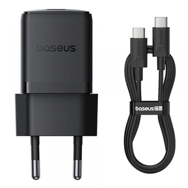 Baseus Wall Charger Palm, 30W, 3A, 1 x USB-C, with USB-C Cable, Black P10111605113-01