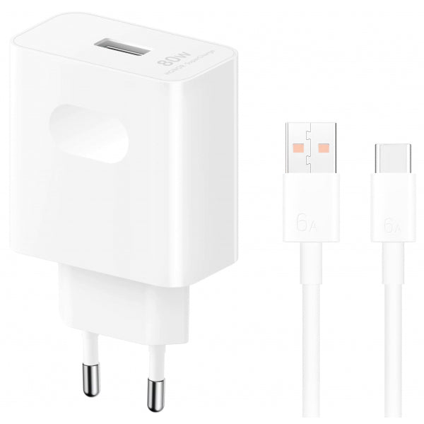 Honor Wall Charger 80W, 1 x USB-A, with USB-C Cable, White 5503ACLJ