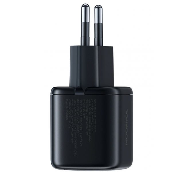 Joyroom Wall Charger JR-TG7, 33W, 3A, 1 x USB-A - 1 x USB-C, with USB-C Cable, Black