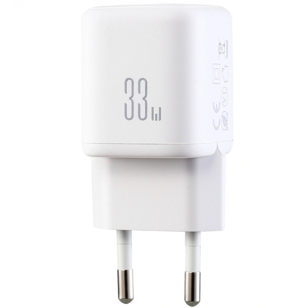Joyroom Wall Charger JR-TG7, 33W, 3A, 1 x USB-A - 1 x USB-C, with USB-C Cable, White