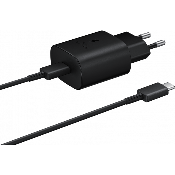 Samsung Wall Charger EP-TA800B + DA705BBE, 25W, 3A, 1 x USB-C, with USB-C Cable, Black GP-PTU021SOABQ