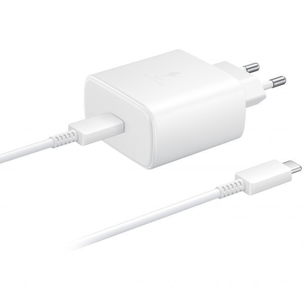Samsung Wall Charger EP-TA845 + EP-DA705BWE, 45W, 4.05A, 1 X USB-C, with USB-C Cable, White GP-PTU022DYGWQ