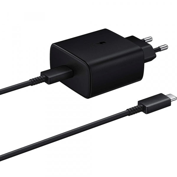 Samsung Wall Charger EP-TA845 + DW767JBE, 45W, 4.05A, 1 x USB-C, with USB-C Cable, Black GP-PTU022DYGBQ