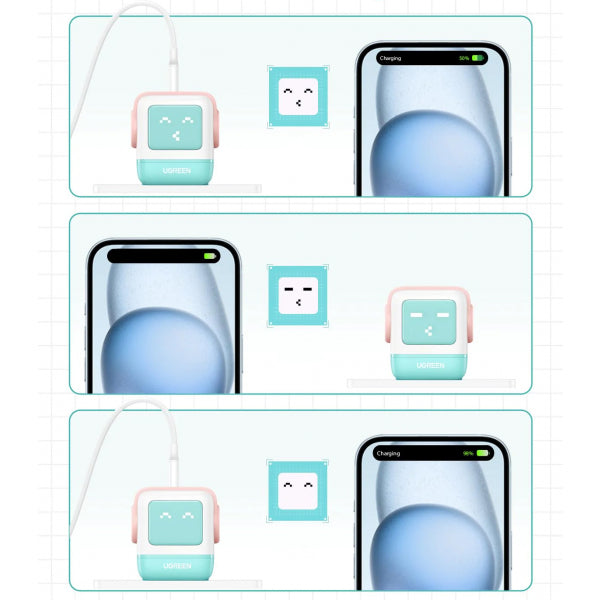 Ugreen Wall Charger CD361 Uno, 65W, 3.25A, 1 x USB-A - 2 x USB-C, Cyan