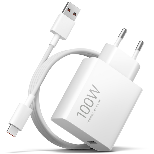 Xiaomi Wall Charger MY-19-ER, 100W, 6.1A, 1 x USB-A, with USB-C Cable, White BHR095VEU