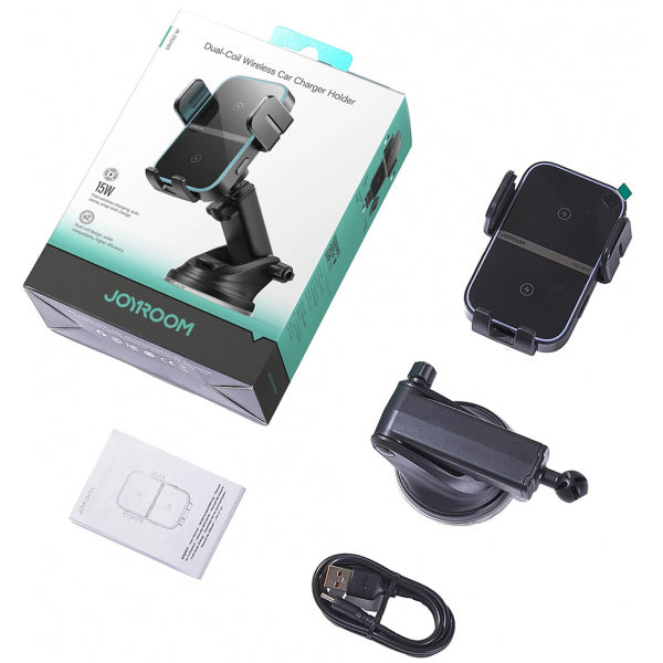 Joyroom Wireless Car Charger JR-ZS246s, 15W, 1.67A, Black