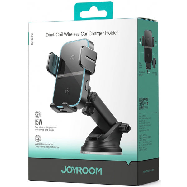 Joyroom Wireless Car Charger JR-ZS246s, 15W, 1.67A, Black