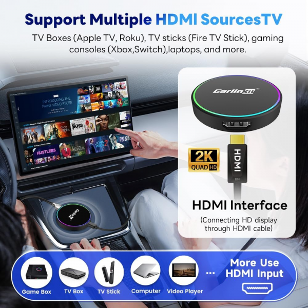 Carlinkit Wireless Carplay / Android Auto Adapter HD2CP Pro, Black
