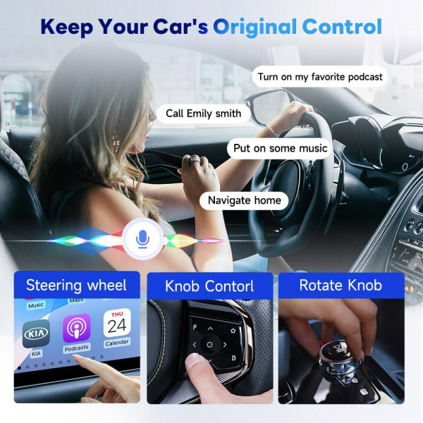 Carlinkit Wireless Carplay / Android Auto Adapter HD2CP Pro, Black