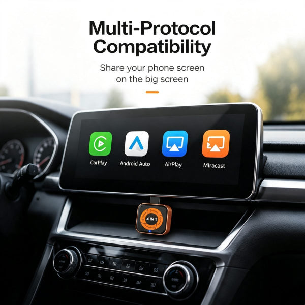 Carlinkit Wireless Carplay / Android Auto Adapter Mini Ultra6, Black Orange
