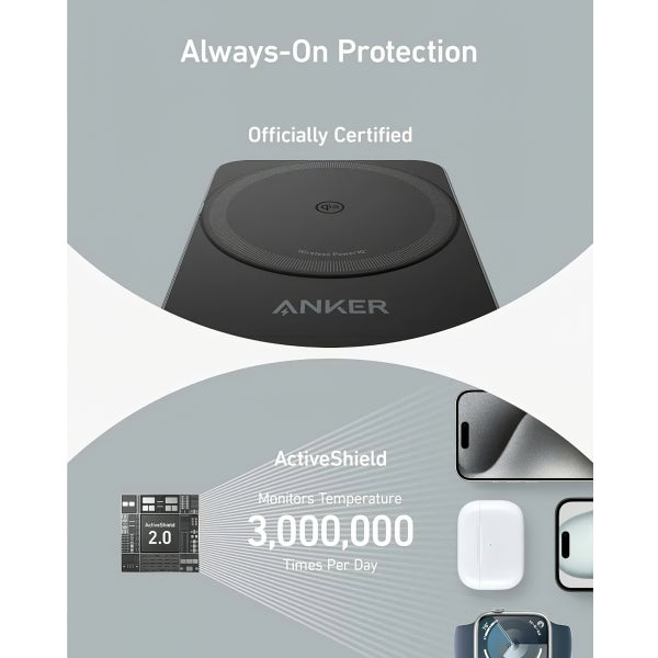 Anker Wireless Charger MagGo 3in1, 15W, 1.67A, Black B2557311