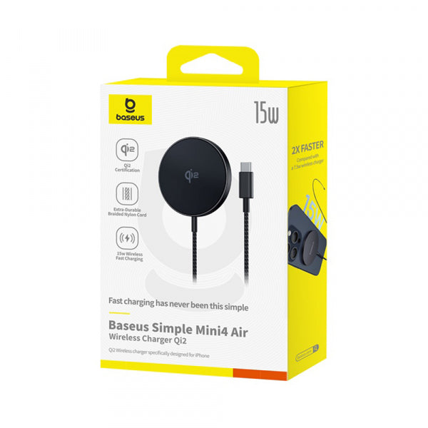 Baseus Wireless Charger Simple Mini4 Air, 15W, 1.67A, Black P10278200111-00