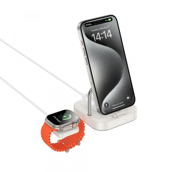Hoco Wireless Charger CQ16A 3in1, 15W, 1.67A, White